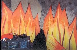 the flames